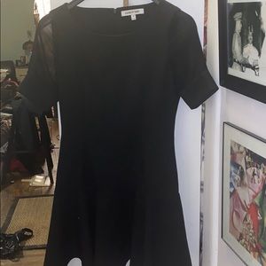 ELIZABETH and JAMES black dress w/sheer short sleeve very high quality